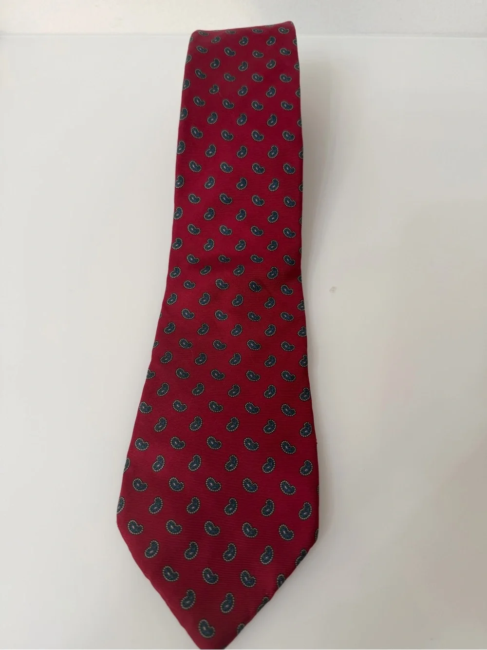 Christian Dior Monsieur Red Silk Tie Made in USA